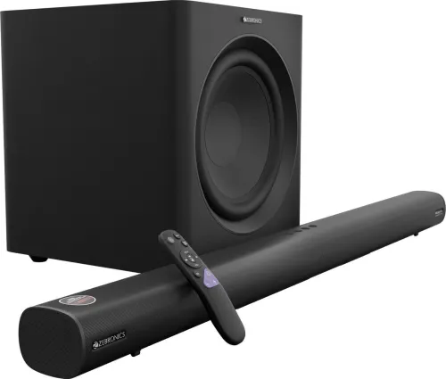 Image of ZEBRONICS BAR 9920,Wireless Subwoofer,TV eARC, Optical 900 W Bluetooth Soundbar (Black, 7.1.2 Channel)