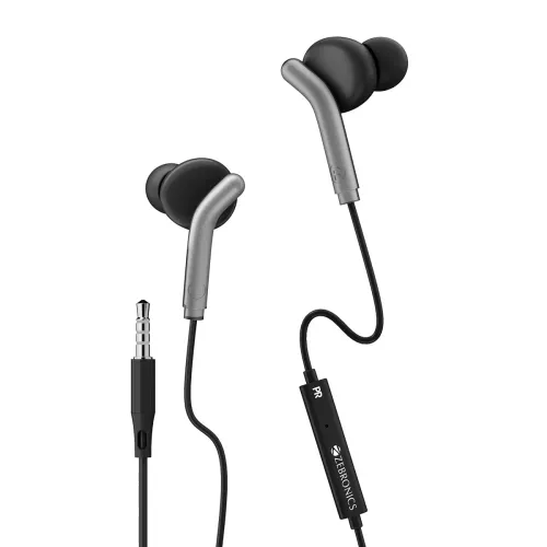 Image of ZEBRONICS Bro in Ear Wired Earphones with Mic, 3.5mm Audio Jack, 10mm Drivers