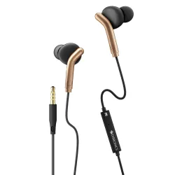 Zebronics Bro Wired In-Ear Earphones Black-Gold