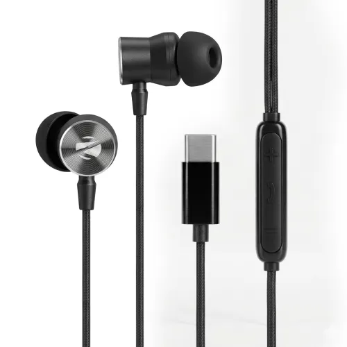 Image of Zebronics Type-C Wired in-Ear Earphones, 10mm Neodymium Drivers, in-line Mic with Volume Control, Magnetic Earbuds, 1.2m