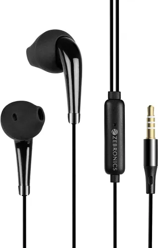 Image of ZEBRONICS Calyx Wired Earphones 3.5mm Mic Deep Bass