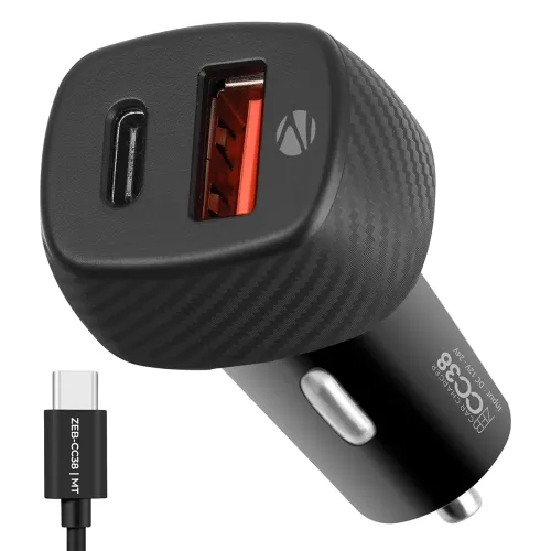 Image of Zebronics CC38 38W Car Charger Dual Port with Type C Cable