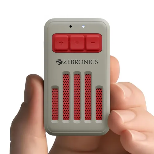 Image of ZEBRONICS Clipper, 4 Watts, Wearable Bluetooth Speaker with Mic, Magnetic Clip-On, Upto 20 Hours Playback, Bluetooth v5.