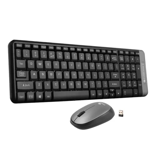 Image of ZEBRONICS Companion 104 2.4GHz Wireless Keyboard & Mouse Combo, 100 Keys, Laser Printed Keycaps, Integrated Multimedia K