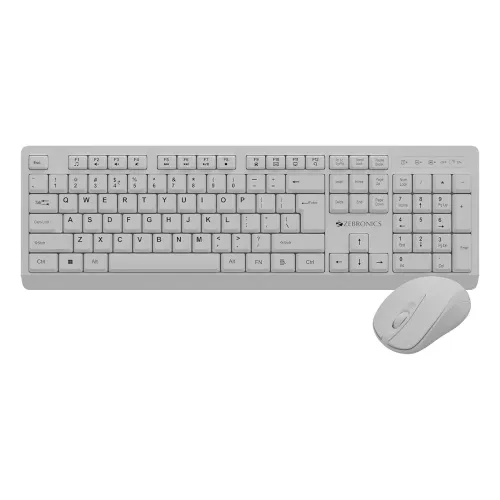 Image of Zebronics Wireless Keyboard & Mouse Combo, 104 UV-Coated Keys, ₹ Key, 12 Multimedia Keys, Retractable Stand, 4 Button Mo