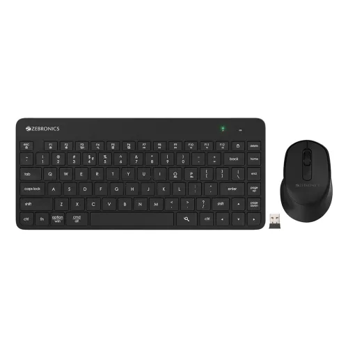 Image of ZEBRONICS Companion 201 2.4GHz Wireless Keyboard & Mouse Combo, 83 Keys, AI Assist Key