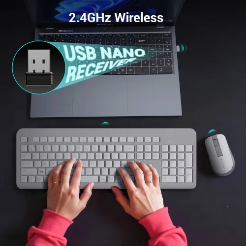 Image of ZEBRONICS Companion 203 Wireless Standard Multi-device Keyboard Compatible with Desktop, Laptop, Mac 2.4GHz Wireless, Co