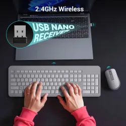 ZEBRONICS Companion 203 Wireless Standard Multi-device Keyboard Compatible with Desktop, Laptop, Mac 2.4GHz Wireless, Co