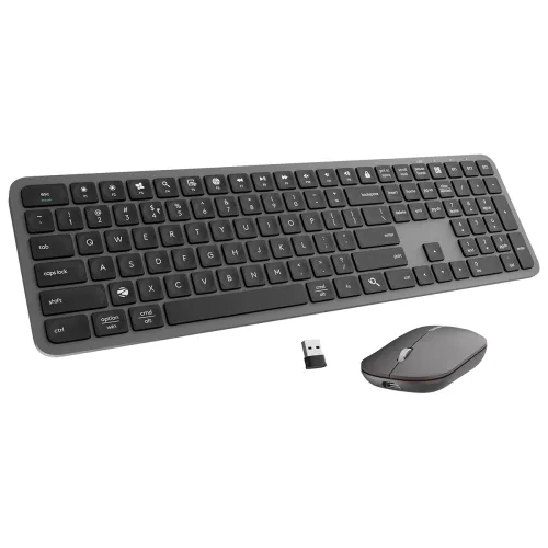 Image of Zebronics Wireless Keyboard & Mouse Combo, 2.4GHz + Multi BT Toggle, Scissor Switch, Mac & Win Toggle, UV Coated Keys, M