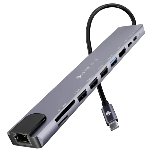 Image of ZEBRONICS CT101, 10 in 1 Multiport HUB 