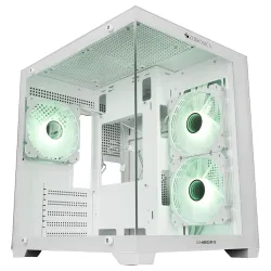 Zebronics Cube Gaming PC Cabinet, 240mm Radiator Support, mATX/ITX Compatibility, 270° Tempered Glass, Magnetic Dust Fil