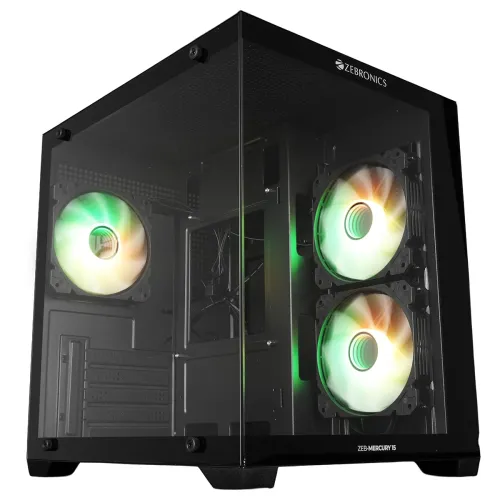 Image of Zebronics Cube Gaming PC Cabinet 240mm Radiator Support mATX/ITX Compatibility
