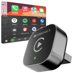 ZEBRONICS 2-in-1 Wireless CarPlay Adapter, Converts Wired Android Auto & CarPlay to Wireless, USB-A with Type-C Cable, B