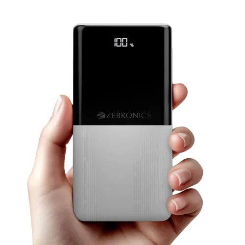 Image of ZEBRONICS EnergiPod 10R1, Power Bank, 10000 mAh, 22.5W Super Fast Charging PD 3.0 (PPS), Dual Type C & USB Port