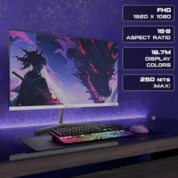 Zebronics Full HD LED Monitor, 21.5 Anti-Glare Screen, 100Hz Refresh Rate, Ultra Slim, Bezel-Less Display, 250nits Brigh