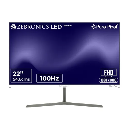 Image of Zebronics Full HD LED Monitor, 21.5 Anti-Glare Screen, 100Hz Refresh Rate