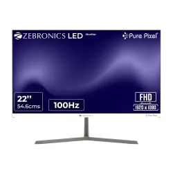 Zebronics Full HD LED Monitor, 21.5 Anti-Glare Screen, 100Hz Refresh Rate