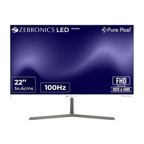Image of Zebronics Full HD LED Monitor 21.5 Anti-Glare Screen Bezel-Less Display