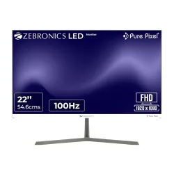 Zebronics Full HD LED Monitor 21.5 Anti-Glare Screen Bezel-Less Display