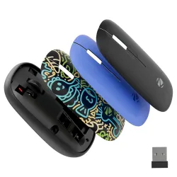 Zebronics Fusion Wireless Mouse, 1200 DPI, Magnetic Swappable Shells, 3 Buttons, USB Nano Receiver, Lightweight, Power Saving Mode, High Precision