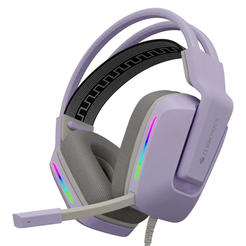 Image of ZEBRONICS Havoc Premium Gaming Over Ear Wired Headphone with Dolby Atmos Subscription, 50mm Neodymium Drivers, Extra Sof
