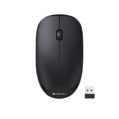 Image of Zebronics HAZE Wireless mouse for Computers, Laptops with 1200 DPI, Advanced optical sensor, 2.4GHz USB Nano receiver, P
