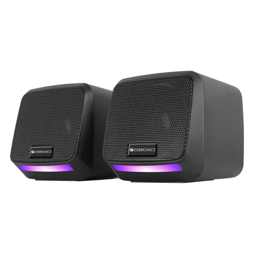 Image of ZEBRONICS Igloo 1, 2.0 USB Computer Speakers, 8 Watts, Multicolor LED, USB Powered, AUX, Volume Control Pod for PC, Lapt