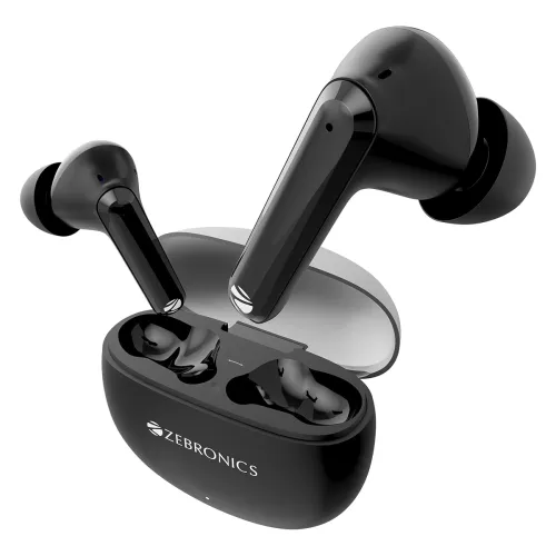 Image of ZEBRONICS PODS K3, in-Ear Wireless Earbuds, 40 Hrs Backup, Dual EQ, Quad MIC ENC, 10mm Bass Drivers