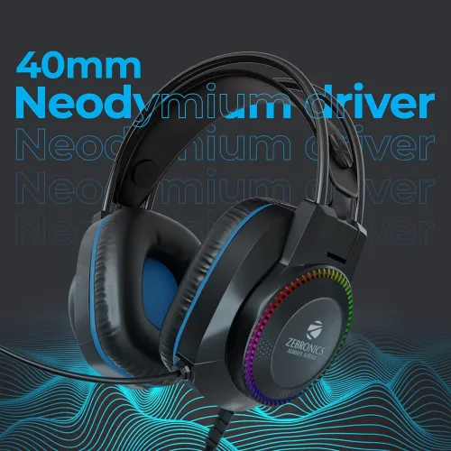 Image of ZEBRONICS Jet Premium Wired Gaming On Ear Headphone
