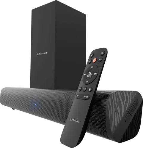 Image of ZEBRONICS Juke Bar 200A, BTv5.1, 11.43cm Subwoofer, HDMI ARC, Wall Mountable 90 W Bluetooth Home Audio Speaker (Black, 2