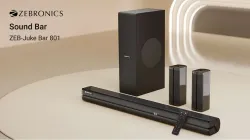 ZEBRONICS Juke Bar 801, Dual Rear Satellites, 3 Drivers, BT.v 5.3 400 W Bluetooth Soundbar (Black, 5.1 Channel)