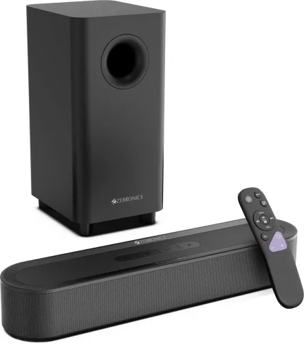 Image of ZEBRONICS Juke Bar 9010C Dual Drivers, Dolby Audio,Optical IN,HDMI ARC & AUX Compact 140 W Bluetooth Soundbar (Black, 2.