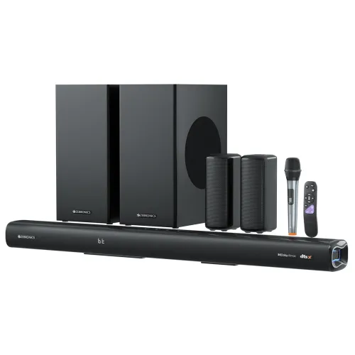 Image of ZEBRONICS Juke BAR 9900 Soundbar 725 Watts Wireless UHF Mic Deep Bass