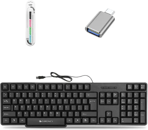 Image of ZEBRONICS K20 Keyboard with OTG & Cable Protector