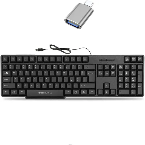 Image of ZEBRONICS K20 Keyboard, C-OTG .(Set of 2). Combo Set  