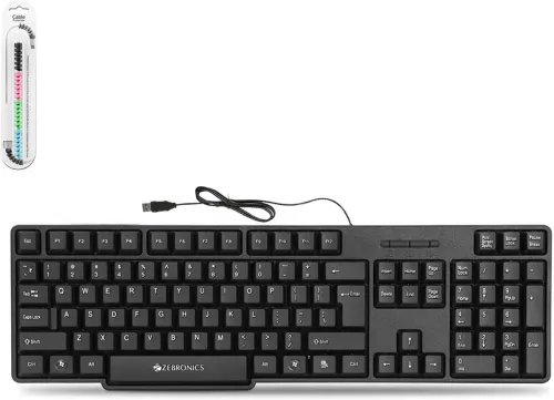 Image of ZEBRONICS K20 Keyboard and Cable Protector Combo Set