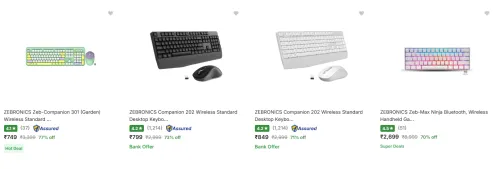Image of Zebronics Keyboards Upto 77% Discount