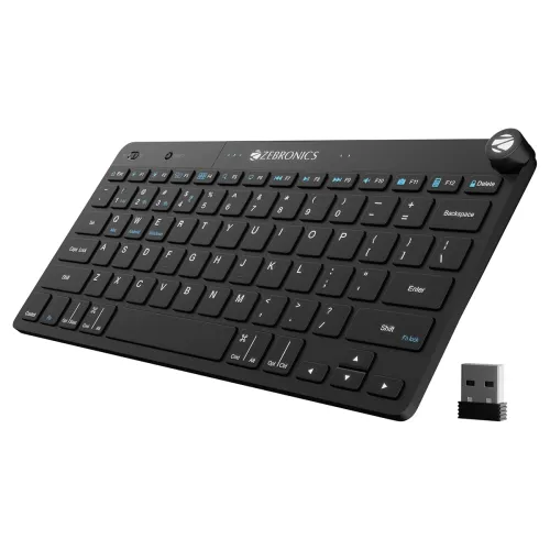 Image of ZEBRONICS KEYPAD X1 Wireless Bluetooth Keyboard, Scissor Switches, 2.4GHz & Dual BT for (Mac | Android | Windows), Volum