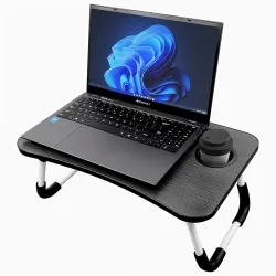 ZEBRONICS Lapdesk X1 Foldable Laptop Table with Tablet Dock & Cup Holder (15kg Support)