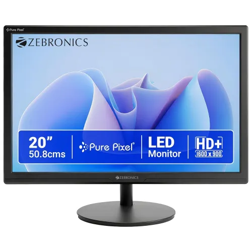 Image of Zebronics LED Monitor 20 inch HD+ 1600×900 16:9 Aspect Ratio Wall Mountable