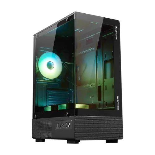 Image of Zebronics Gaming PC Cabinet, mATX/Mini-ITX Compatibility, AIO Cooler Support, 120mm ARGB Fans, Tempered Glass Design, Op
