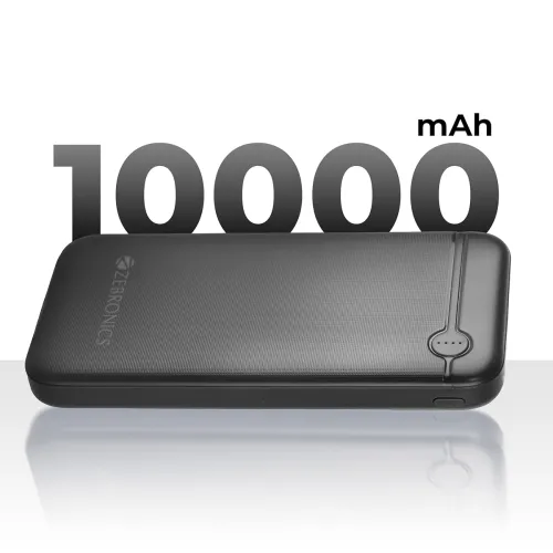 Image of ZEBRONICS Mb10000S11 Power Bank, 10000 Mah, Rapid Charge, 20W Output, Dual USB Output .
