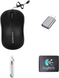 ZEBRONICS Mouse & Accessories Combo Set (4-in-1, Multicolor)