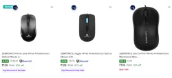 ZEBRONICS Mouse at up to 78% Discount