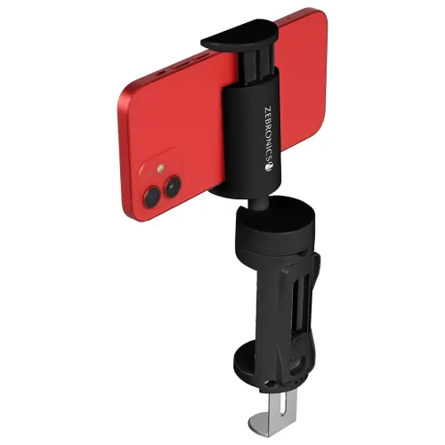 Image of Zebronics Lightweight 360° Rotatable Mobile Holder, Upto 6.9 inches, Multi Angle Adjustment, Universal Clamp, Compact, F