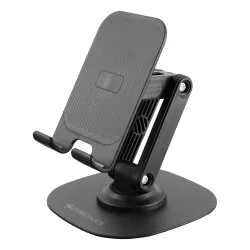 ZEBRONICS MTS200, Foldable Mobile Holder, Upto 9.6 inches, 360° Rotatable, Stepless Multi Angle Adjustment, Anti-Skid Ba