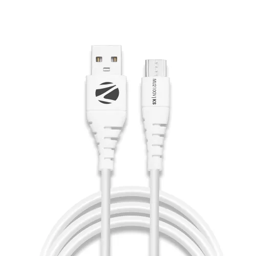 Image of Zebronics MU2100V 1m Micro USB Data & Charging Cable (White)