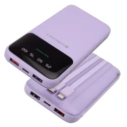 ZEBRONICS MW60 Power Bank, 10000 mAh (Lavender)