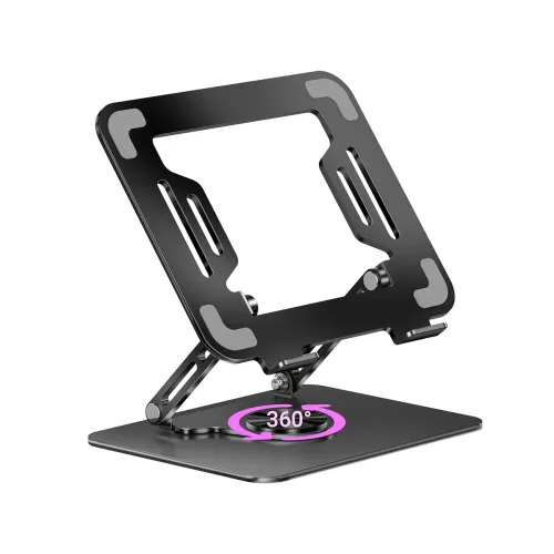 Image of ZEBRONICS NS3000 PRO 360° Rotatable Laptop Stand, Supports up to 17” (43cm) Laptops, Tablets, Supports Max 5kg, Carbon S