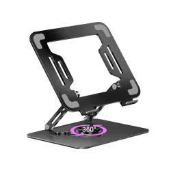 ZEBRONICS NS3000 PRO 360° Rotatable Laptop Stand, Supports up to 17” (43cm) Laptops, Tablets, Supports Max 5kg, Carbon S